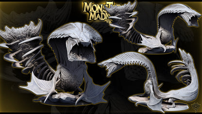 Alternate angle renders of Elder Sky Serpent Pose 1 showing wing details and back crest.