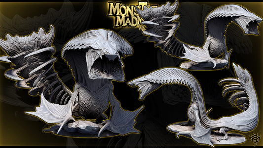 Alternate angle renders of Elder Sky Serpent Pose 1 showing wing details and back crest.