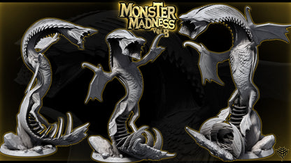 Alternate view renders of Elder Sky Serpent Pose 3 showing open wings and coiled tail base.