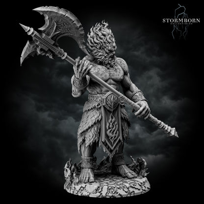 Stormborn Collectibles Fire Giant huge monster resin miniature right side view showcase