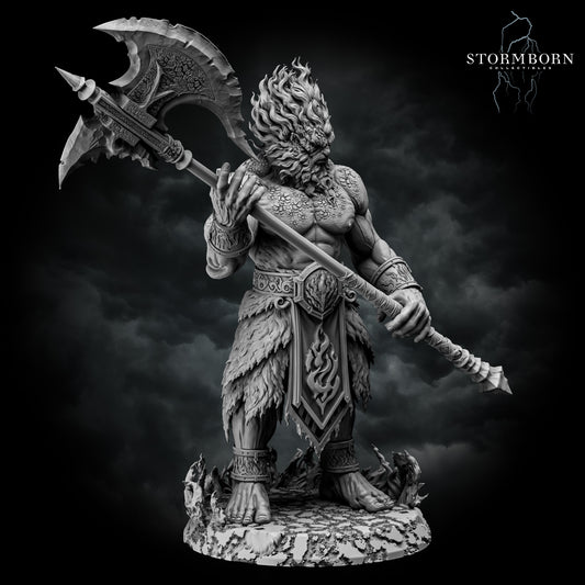 Stormborn Collectibles Fire Giant huge monster resin miniature right side view showcase
