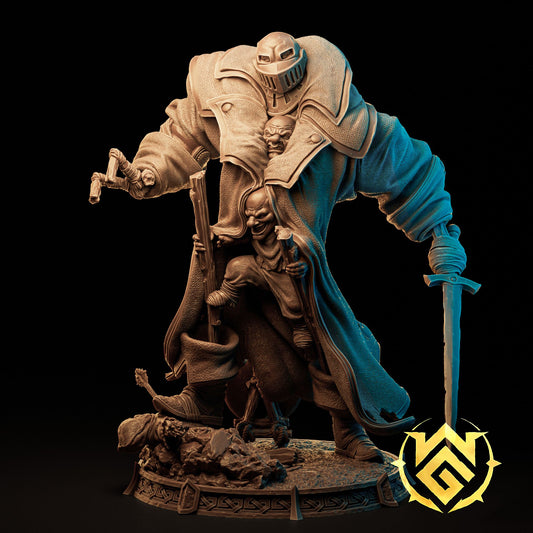 Gaban of the Coat Goblin Fighter miniature with sword and detailed fantasy equipment.