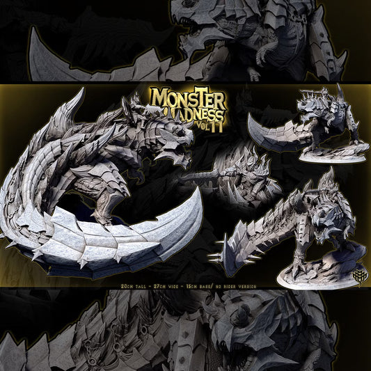 Glavis Rex Armored miniature with armored rider and massive bladed tail
