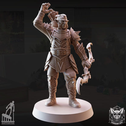 Hobgoblin Pose 5 standing in armor with a bow and quiver of arrows.