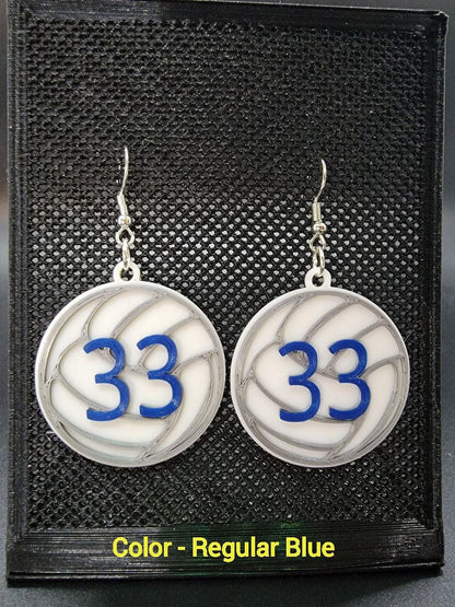 Pendientes personalizados con número de voleibol