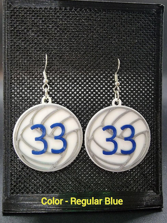 Custom Volleyball Number Earrings