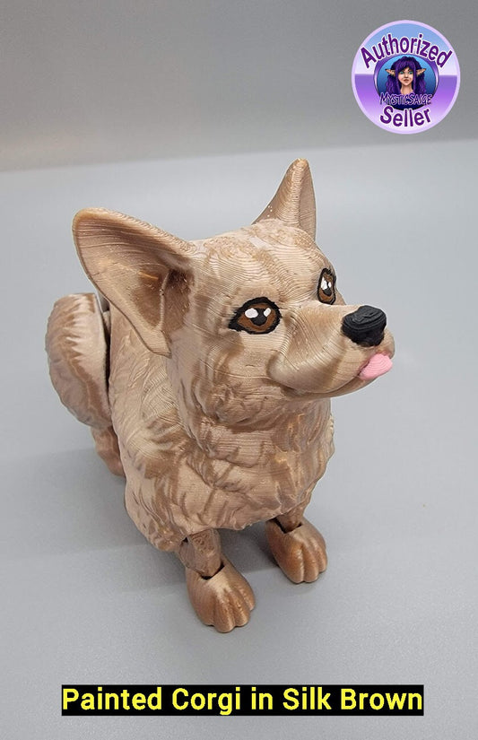 Flexi Corgi Toy Cute and Fun articulated fidget, Sensory, Pretend Play, dog