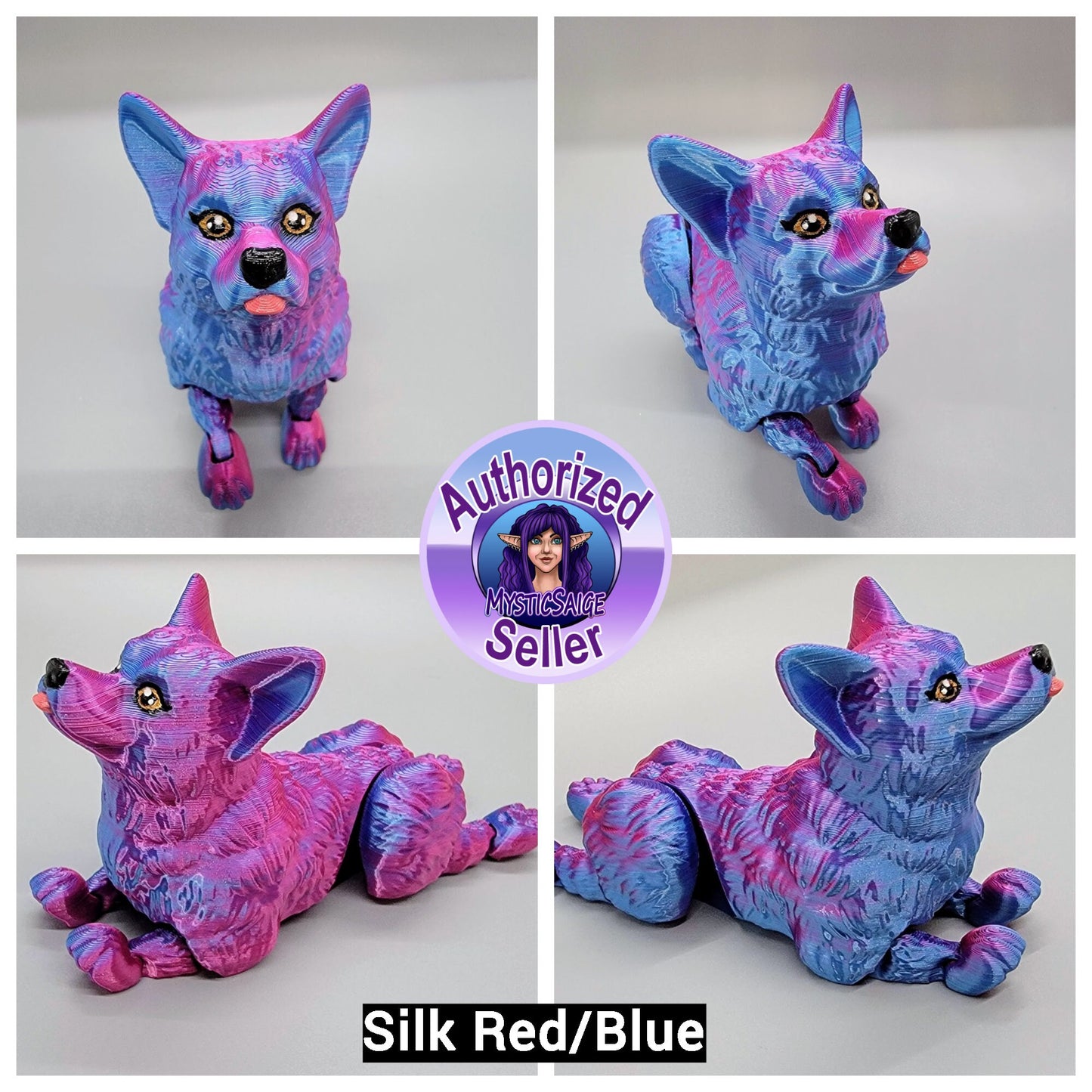 Flexi Corgi Toy Cute and Fun articulated fidget, Sensory, Pretend Play, dog