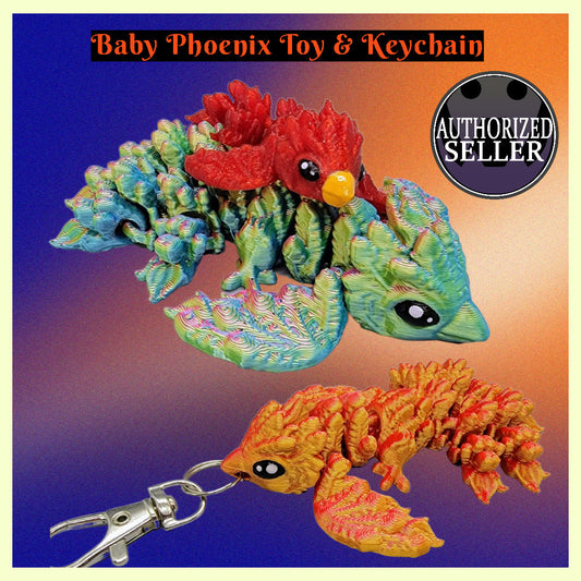 Floppy Baby Phoenix – Articulated Toy or Keychain