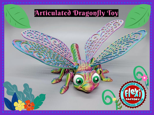 Articulated Dragonfly Fidget Toy | 3D Printed Flexi Bug | Customizable Colors | STEM Gift | Sensory Desk Gadget | Stimming Needs