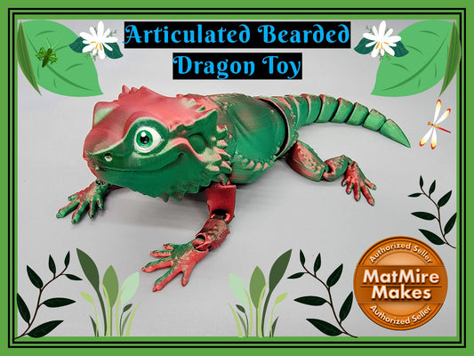 Articulated Bearded Dragon | 3D Printed Toy in Custom Colors