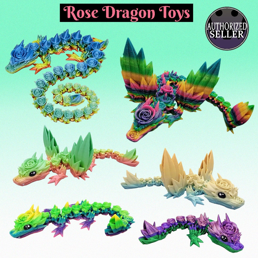 Articulated Rose Dragon Toys very popular fidgets for gifting & collecting