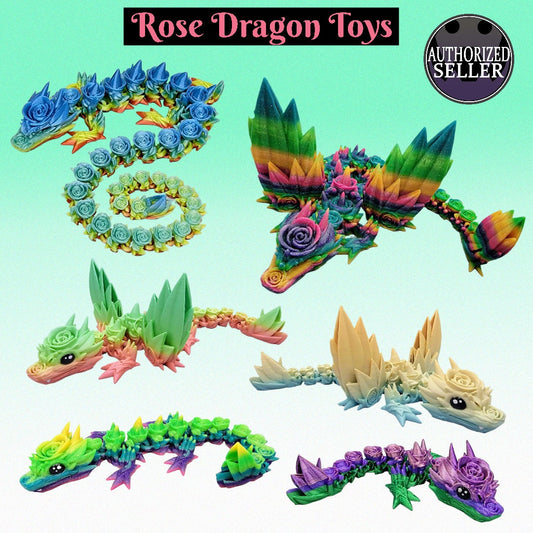 Articulated Rose Dragon Toys very popular fidgets for gifting & collecting