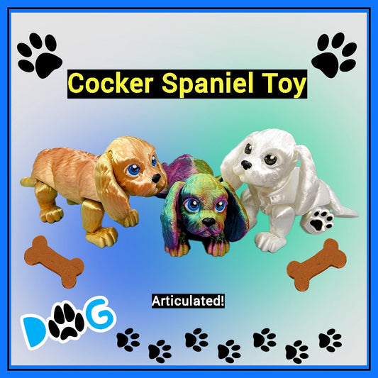 Articulated Cocker Spaniel Toy | Sensory | Fidget | Cute | Fun | Dog | Flexi | Hand Painted Eyes