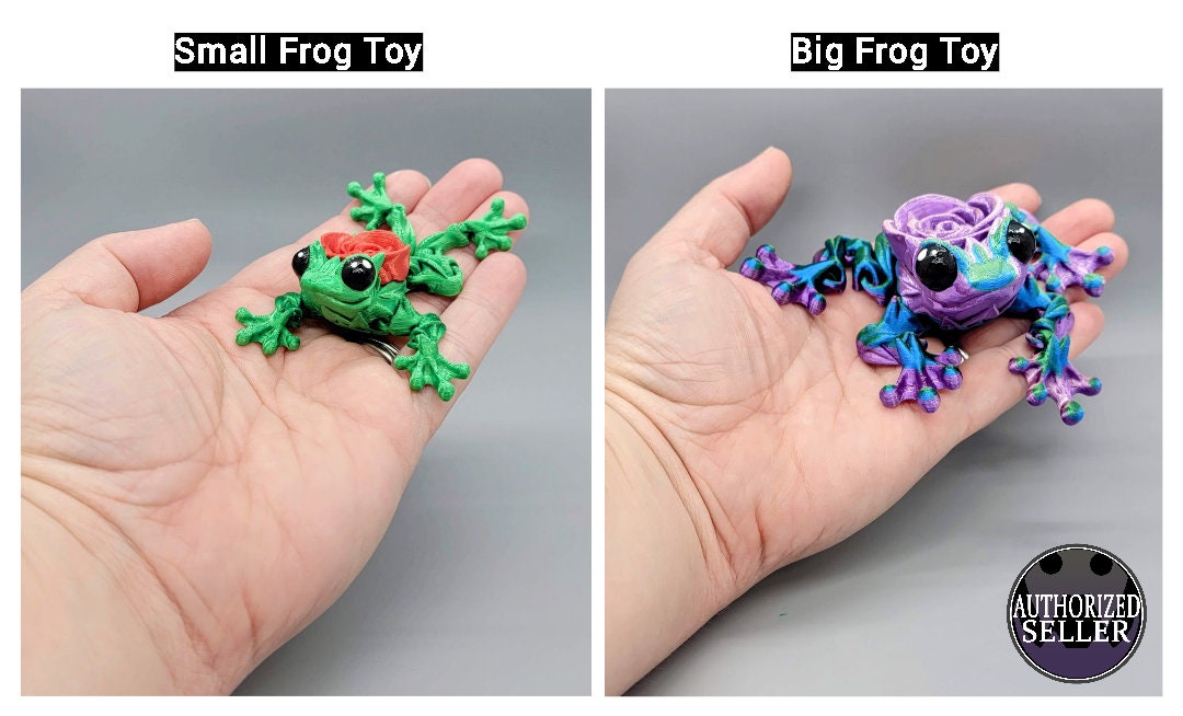 Articulated Rose Turtle & Rose Frog | Toy or Keychain