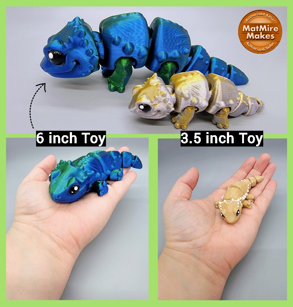 3D Printed Articulated Bearded Dragon – Custom Toy or Keychain for Reptile Lovers
