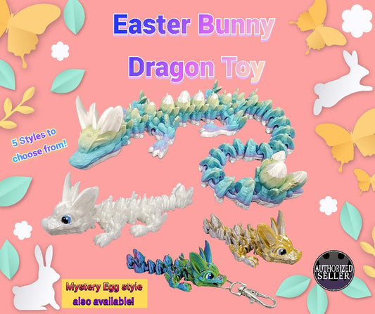 Easter Bunny Dragon Toy | Articulated | Flexi | Fidget | Sensory