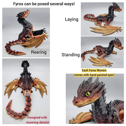 Articulated Fyros Wyvern Dragon & Baby – 3D Printed Fidget Toy
