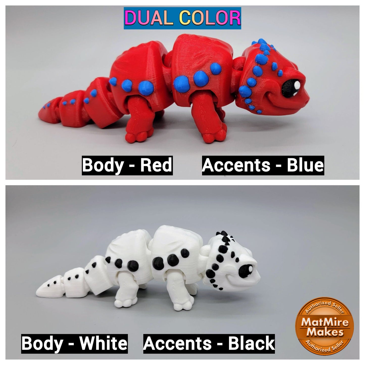 3D Printed Articulated Bearded Dragon – Custom Toy or Keychain for Reptile Lovers