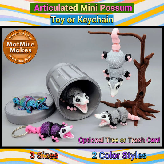 Mini Screaming Possum Toy or Keychain | Articulated | 3D Printed | Custom | Sensory | Fidget