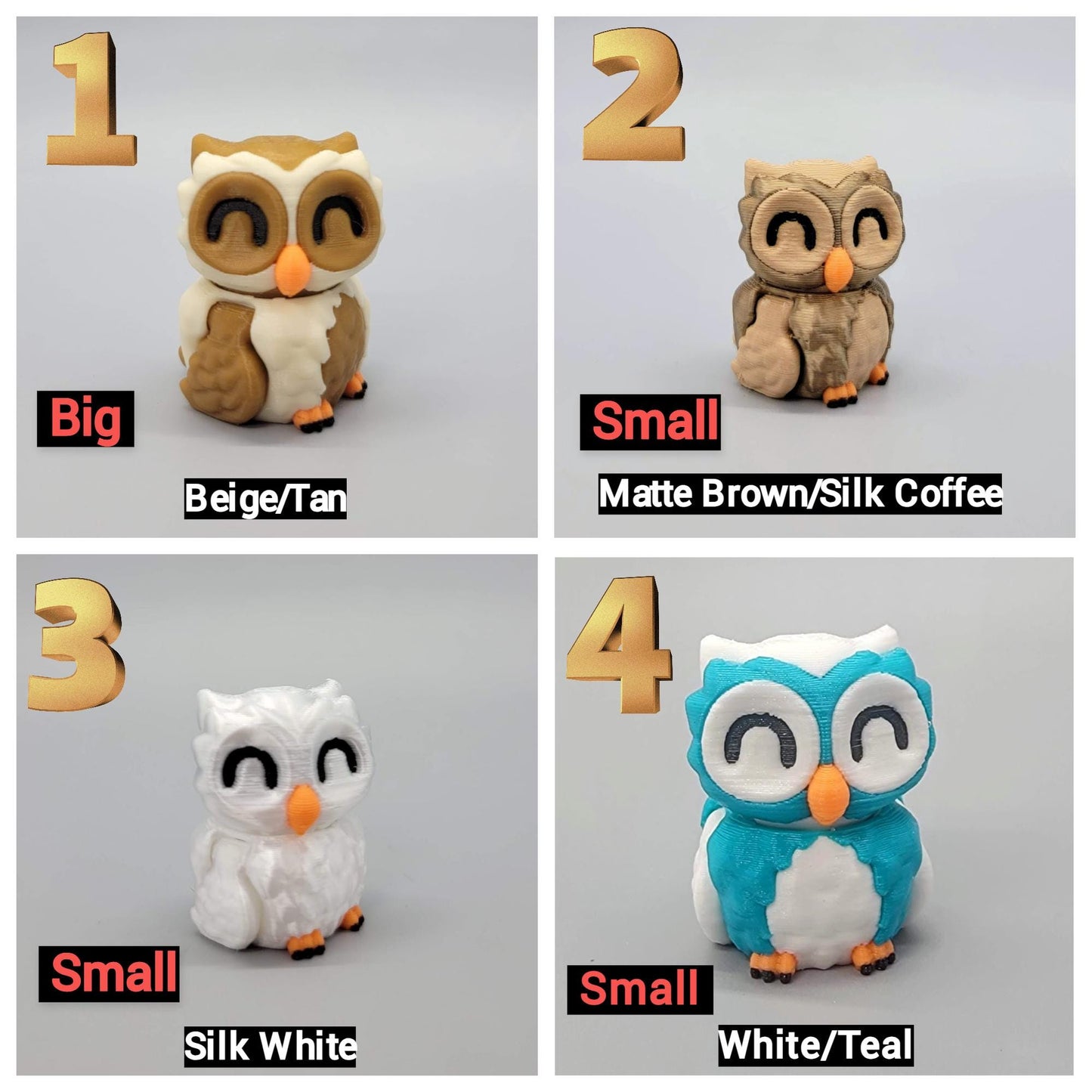 Ready to Ship Articulated Owl Toy | 3D Printed | Sensory | Fidget