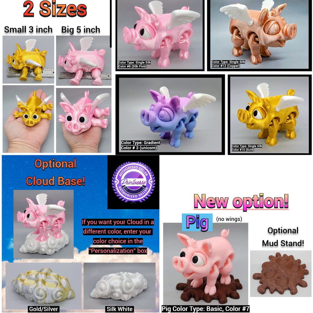 Juguete Flexi Pig &amp; Pigasus | Articulado | Cerdito | Con alas | Adorable | Sensorial | Inquietante