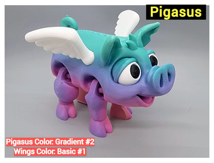 Juguete Flexi Pig &amp; Pigasus | Articulado | Cerdito | Con alas | Adorable | Sensorial | Inquietante