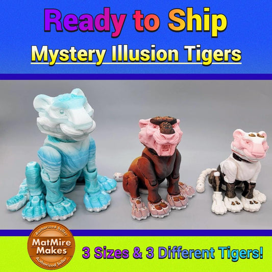Ready to Ship Mystery Illusion Tiger Toy | 3D Printed | Sensory | Fidget | 3 Sizes