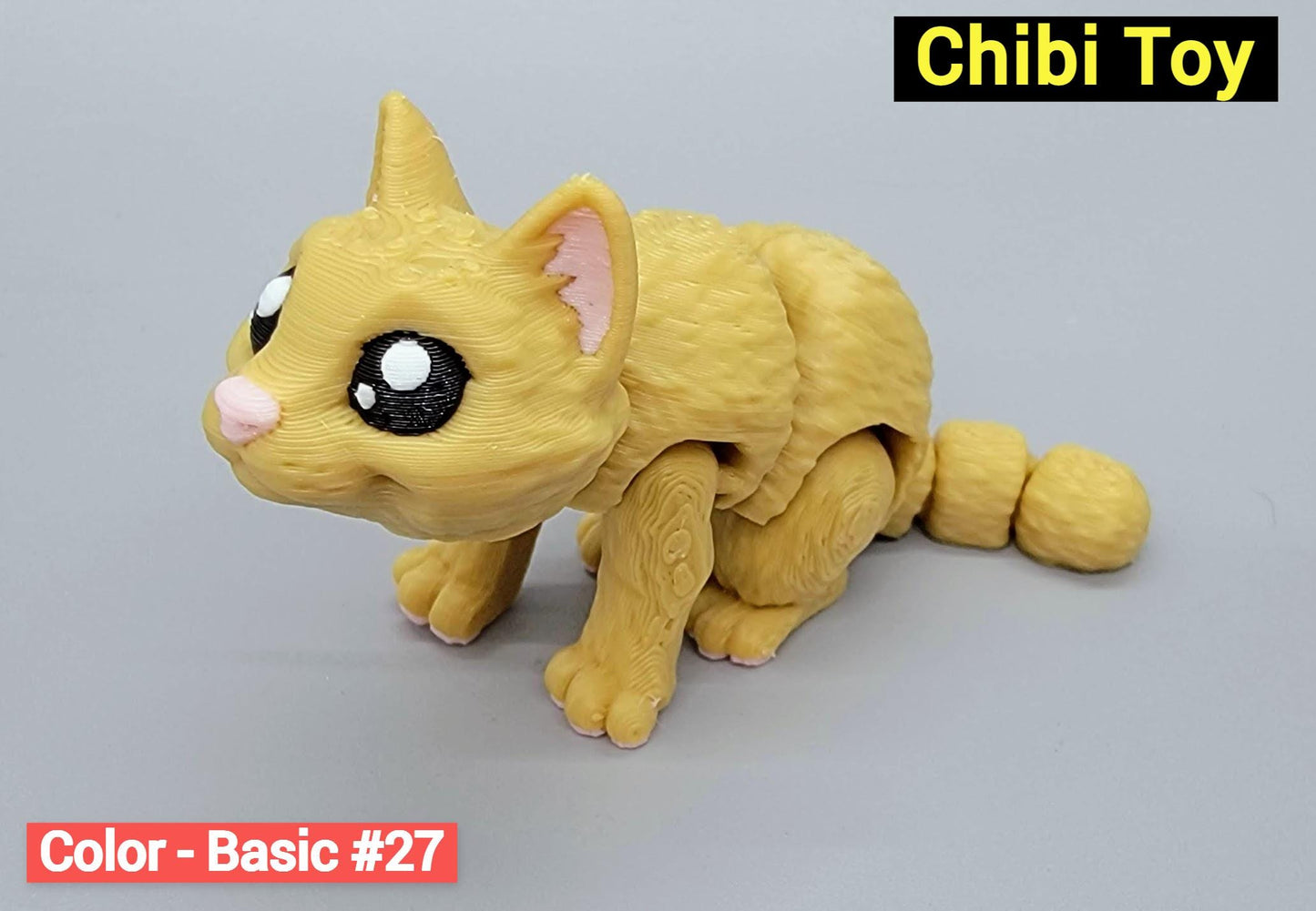 Mini juguete articulado para gatos: mascota inquieta impresa en 3D con cama o casita opcional, colores personalizados