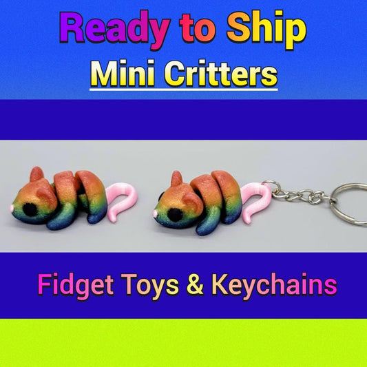 Ready to Ship Mini Critters Toy or Keychain | 3D Printed | Sensory | Fidget
