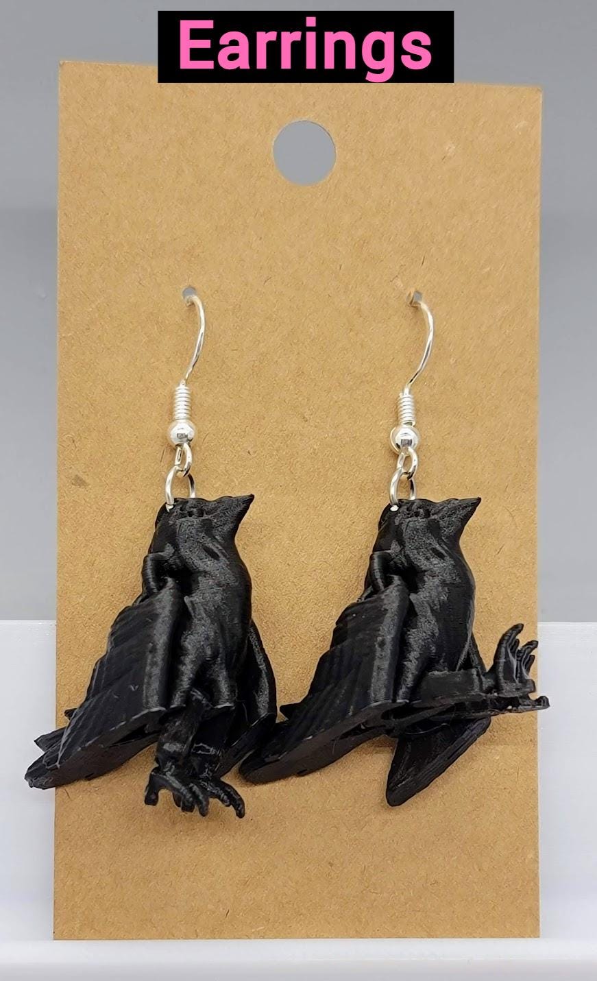 Baby Raven Toy | Keychain or Earrings | 3D Printed