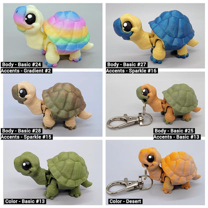 Mini Tortoise Articulated Toy or Keychain