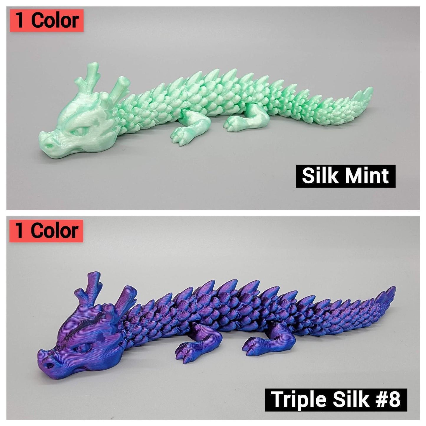3D Printed Young Chinese Dragon – Customizable Articulated Dragon for Collectors