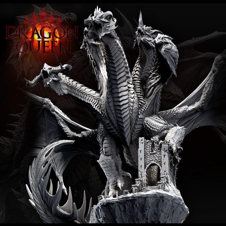 Dragon Queen - Mother of all Dragons | Tiamat | Fantasy Figurine | Game Room Decor | Collectible | Gargantuan Plus