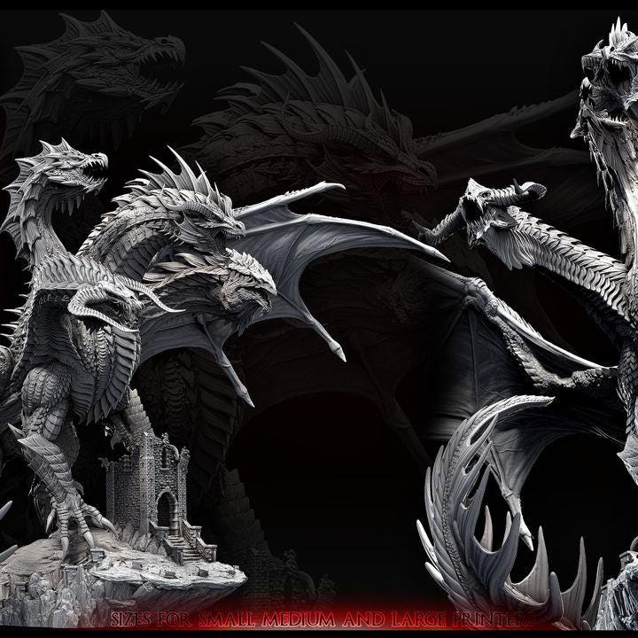 Dragon Queen - Mother of all Dragons | Tiamat | Fantasy Figurine | Game Room Decor | Collectible | Gargantuan Plus