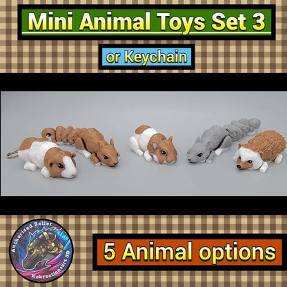 Mini Animal Toys Set 3 – Toy or Keychain