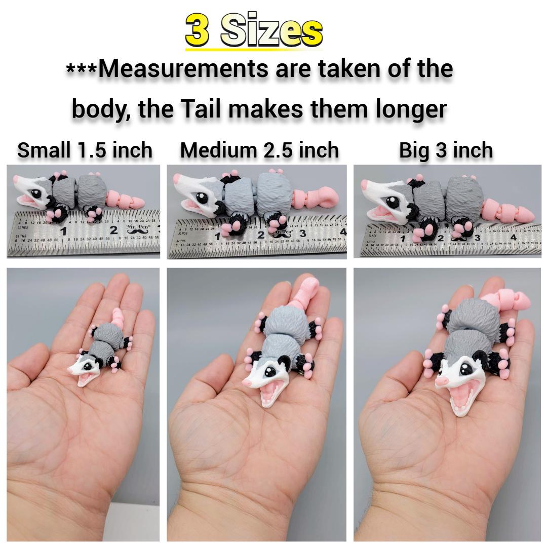 Mini Screaming Possum Toy or Keychain | Articulated | 3D Printed | Custom | Sensory | Fidget