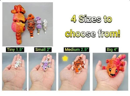 Juguete articulado de tigre y león | Impresión 3D | Mini | Fidget | Flexi | Sensorial