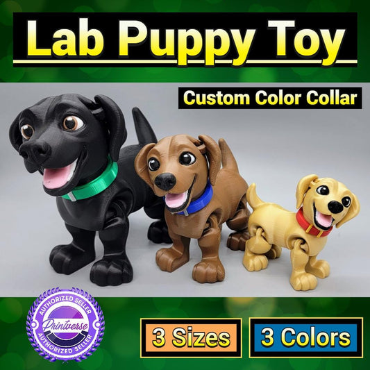 Lab Puppy Toy | Labrador Retriever | K9 | 3D Printed | Articulated | Fidget | Toy