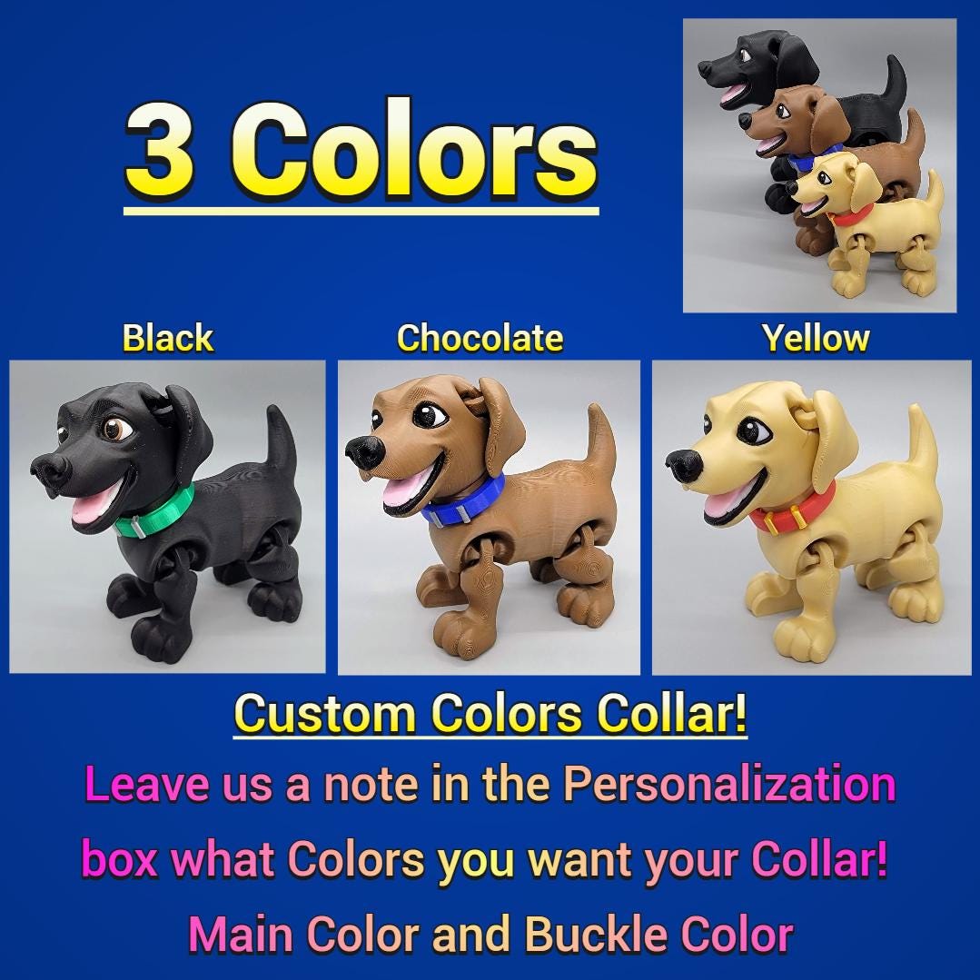 Lab Puppy Toy | Labrador Retriever | K9 | 3D Printed | Articulated | Fidget | Toy