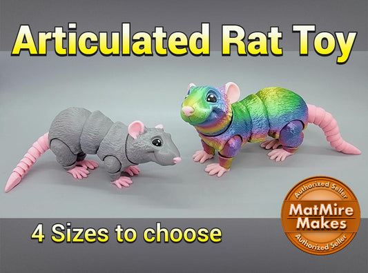 Articulated Rat Toy – 3D Printed, Custom Colors or Pet Match