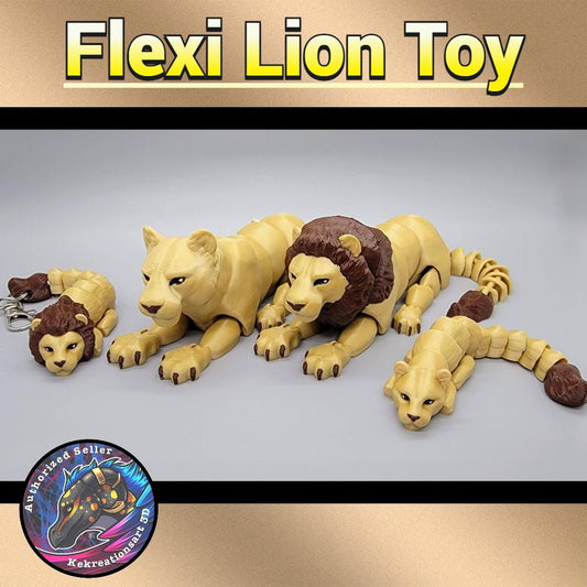 Flexi Lion Toy or Keychain | Sensory | Fidget | Zoo animal | Big Cat
