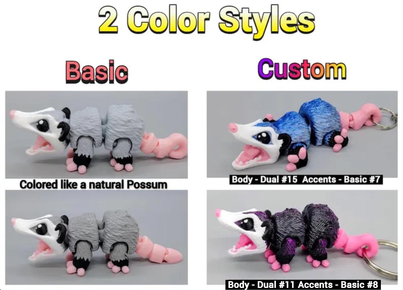 Mini Screaming Possum Toy or Keychain | Articulated | 3D Printed | Custom | Sensory | Fidget
