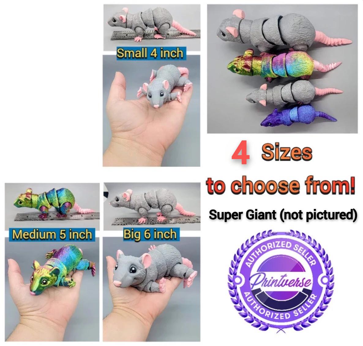 Articulated Rat Toy – 3D Printed, Custom Colors or Pet Match