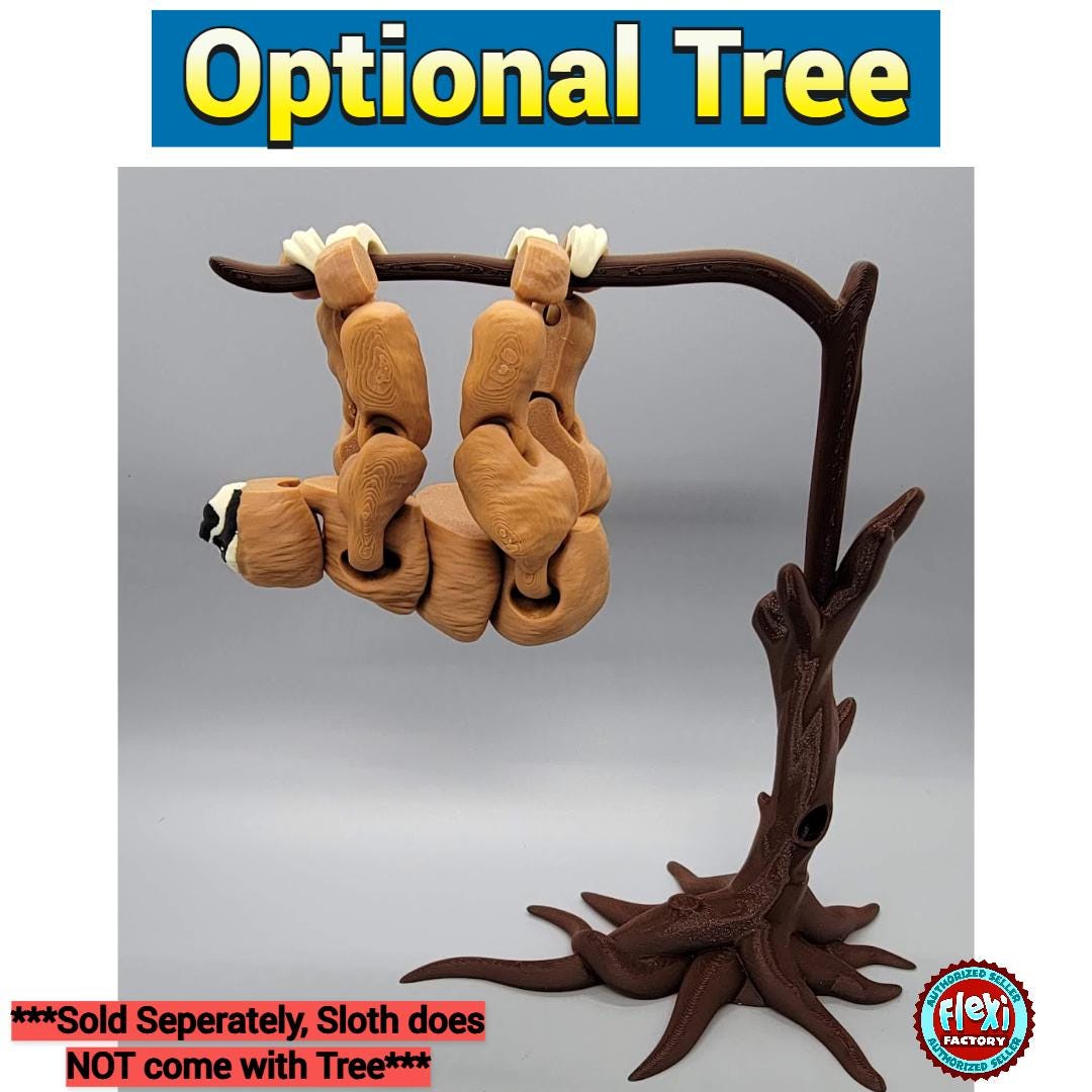 Flexi Sloth Toy or Keychain | Sensory | Fidget | Optional Tree