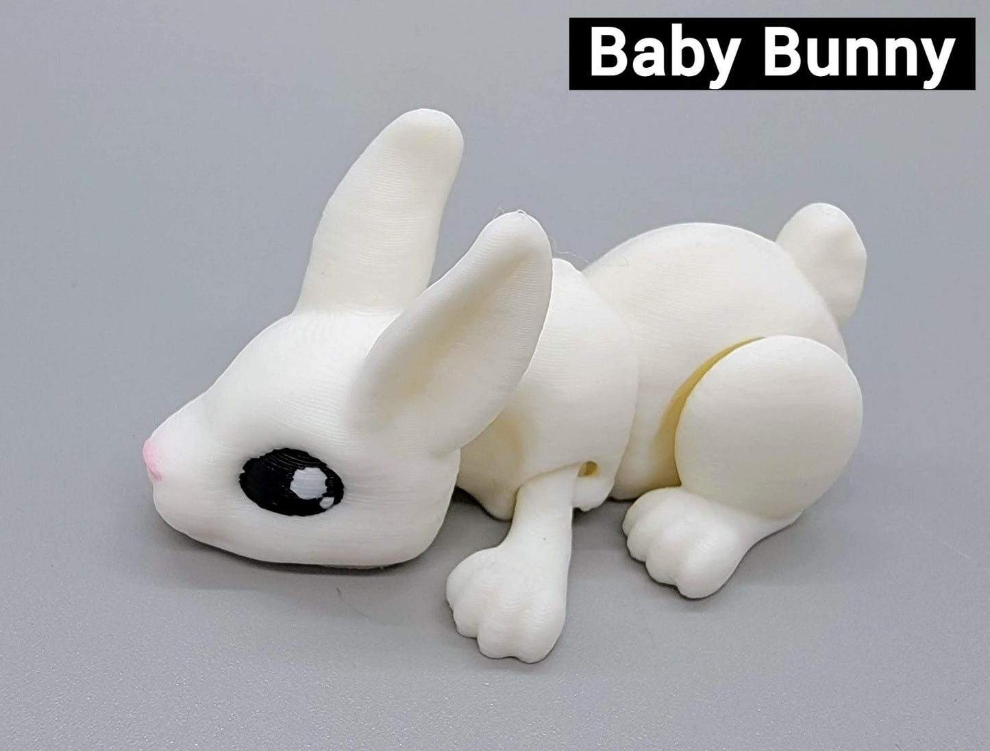 Articulated Baby Bunny Toy – 3D Printed Fidget in Regular, Bow, or Fairy Style