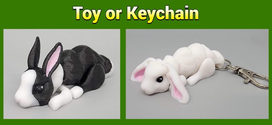 Mini Bunny Rabbit Toy or Keychain | Sensory | Fidget