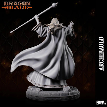 White Wizard Archbauld - Powerful Sorcerer Miniature for TTRPGs