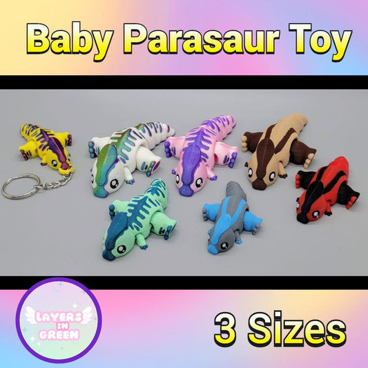 Custom Baby Parasaur Dino Toy or Keychain | Flexi | Fidget | 3D printed | Articulated