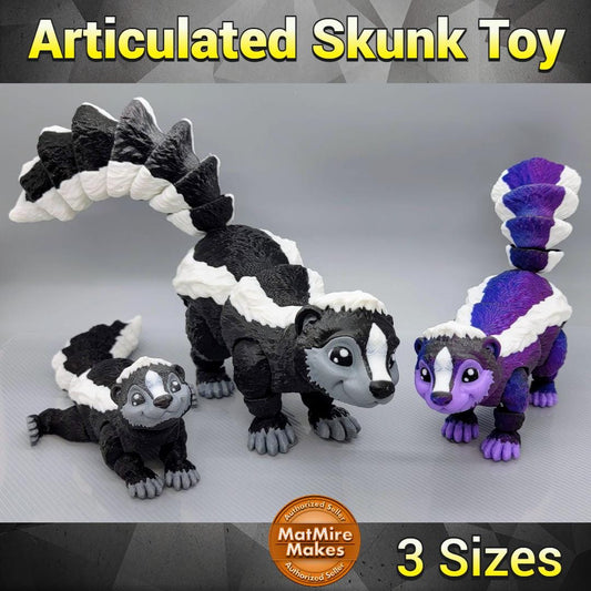 3D Printed Articulated Skunk Toy – Posable Fidget Animal Figure